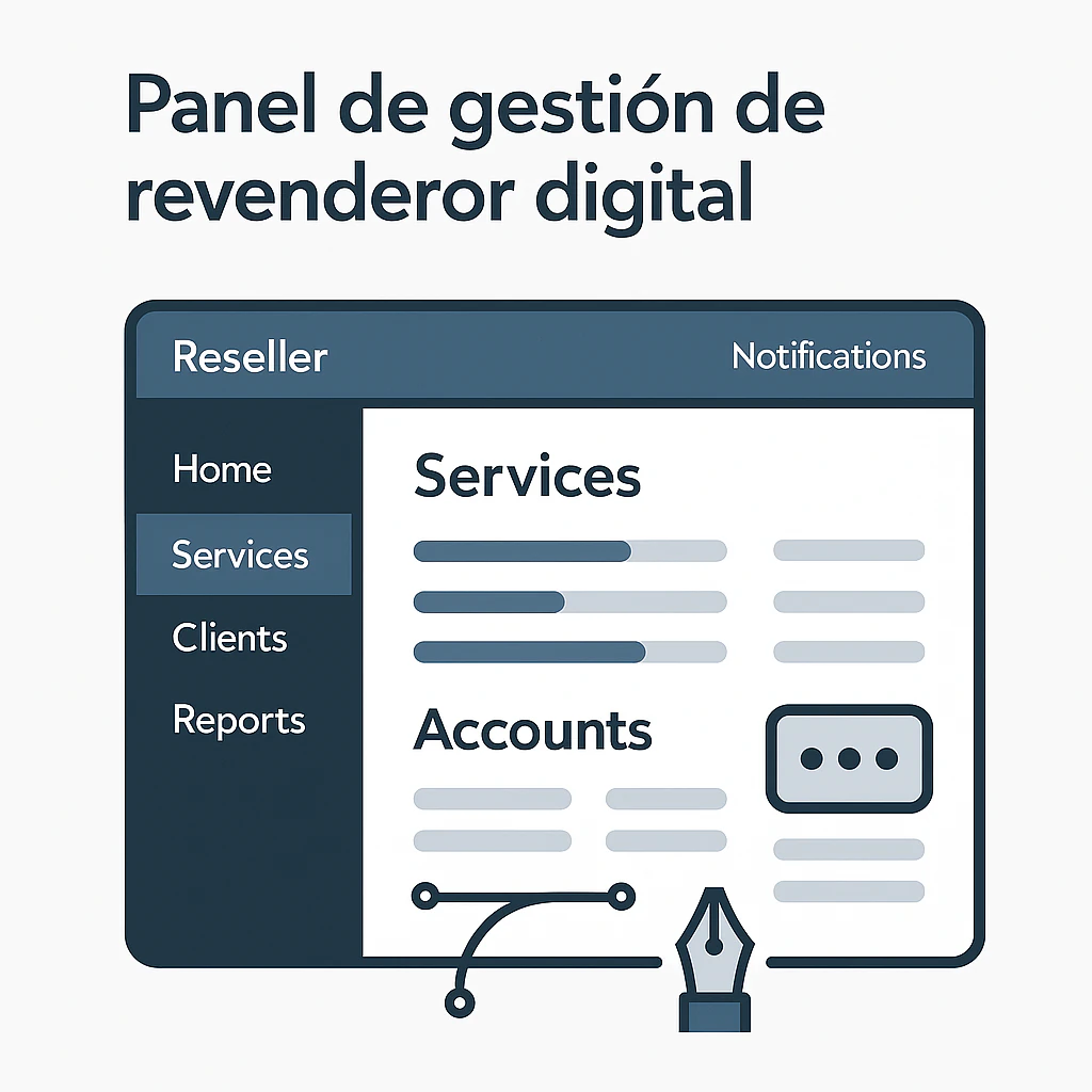 panel de gestión de revendedor digital