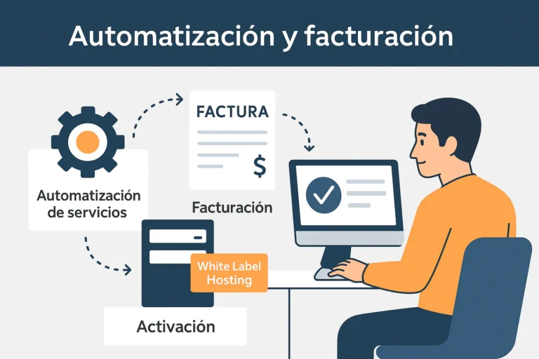 automatización en negocio de hosting con marca propia