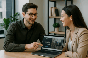 Diseñador web con laptop