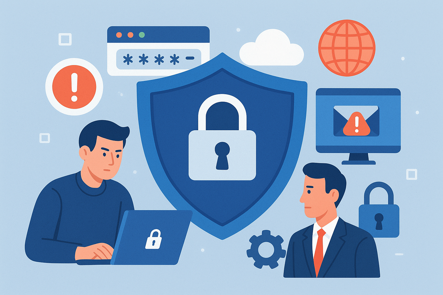 Ilustración sobre ciberseguridad y los servicios más buscados por las pymes en 2025