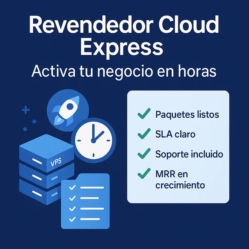 Revendedor Cloud Express para lanzar negocio en horas