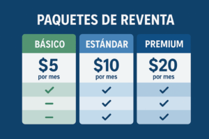 Paquetes de servicios de reventa con upsells y bundles