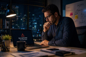 problema sistema empresa soporte tecnico urgente noche