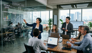 Equipo ampliando su catálogo de servicios cloud empresariales