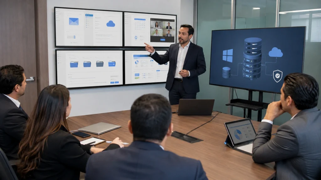 Revendedor presentando Google Workspace y servicios cloud de Cobalt Blue Web