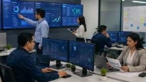 Equipo técnico revisando seguridad, respaldos y soporte cloud